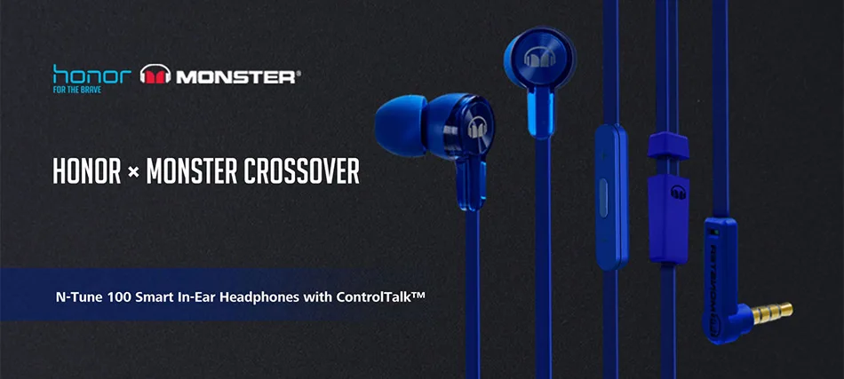 Honor AM15 Monster 3.5mm In-Ear Earphone with Remote and Microphone For Honor 9X Honor 20 Lite (1) - 副本