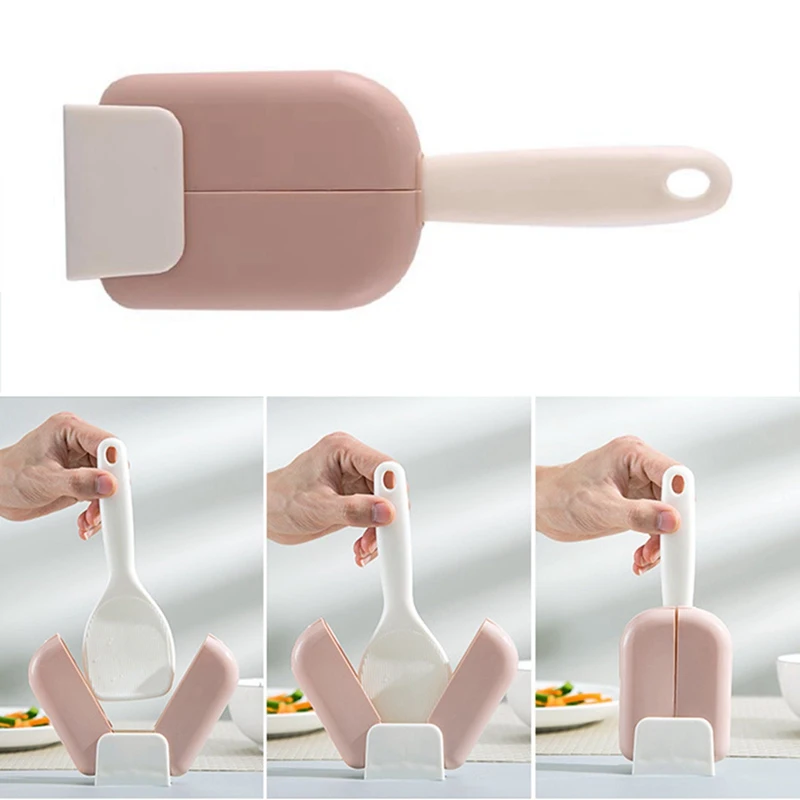 

2020 Stand-up Rice Spoon Automatic Opening And Closing Dust Cover Set Hanging Rice Spoon Cute Kitchen