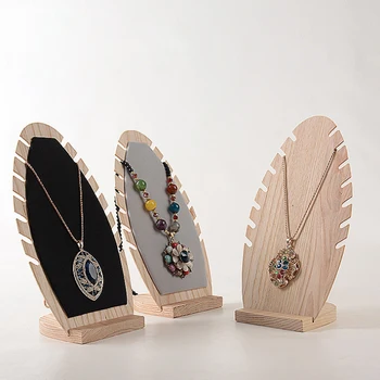 

New style Black/Gray/Cream color Velvet 7 Pair Slots Necklace Organizer Display Showcase Holder with Stand Storage Holders Racks