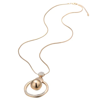 

Ball Circles Pendants Necklace European Personality Elegant Long Necklace for Women Collares Jewelry