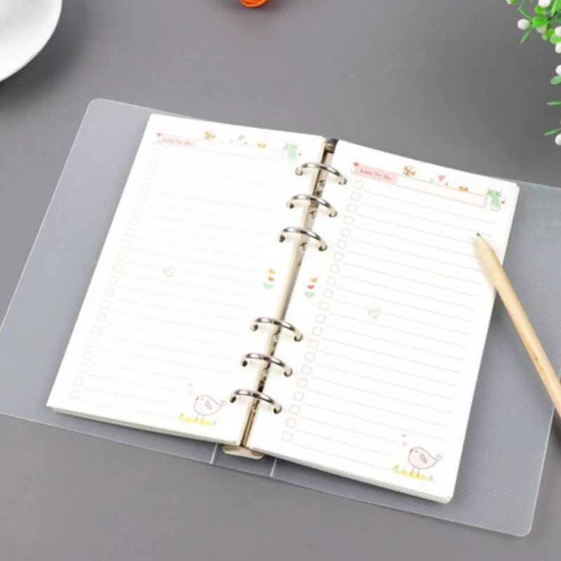 Transparent 6 Holes Ring Binder B5/a567 Pp Notebook Planner PP Cover Accessory Office School Supplies Stationery retail