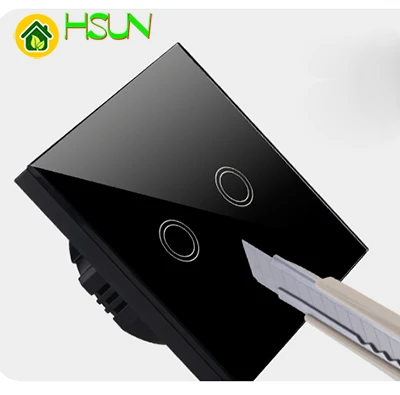86 type EU Wall Switch Touch Switch Sensor Switch 2 Gang Smart Remote Control Luxury Crystal Glass Panel Light Waterproof
