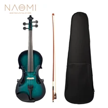 Violin Fiddle Musical-Instruments 4-Strings NAOMI Bow-Case Brazilwood with for Acoustic