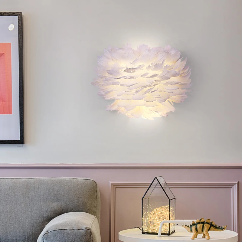 Nordic LED Feather Wall Lamps Sconces Lighting Modern Creative Wall Lights Beside Child Bedroom Wall Lamp Decor Light Fixtures Nordic LED Feather Wall Lamps Sconces Lighting Modern Creative Wall Lights Beside Child Bedroom Wall Lamp Decor Light Fixtures