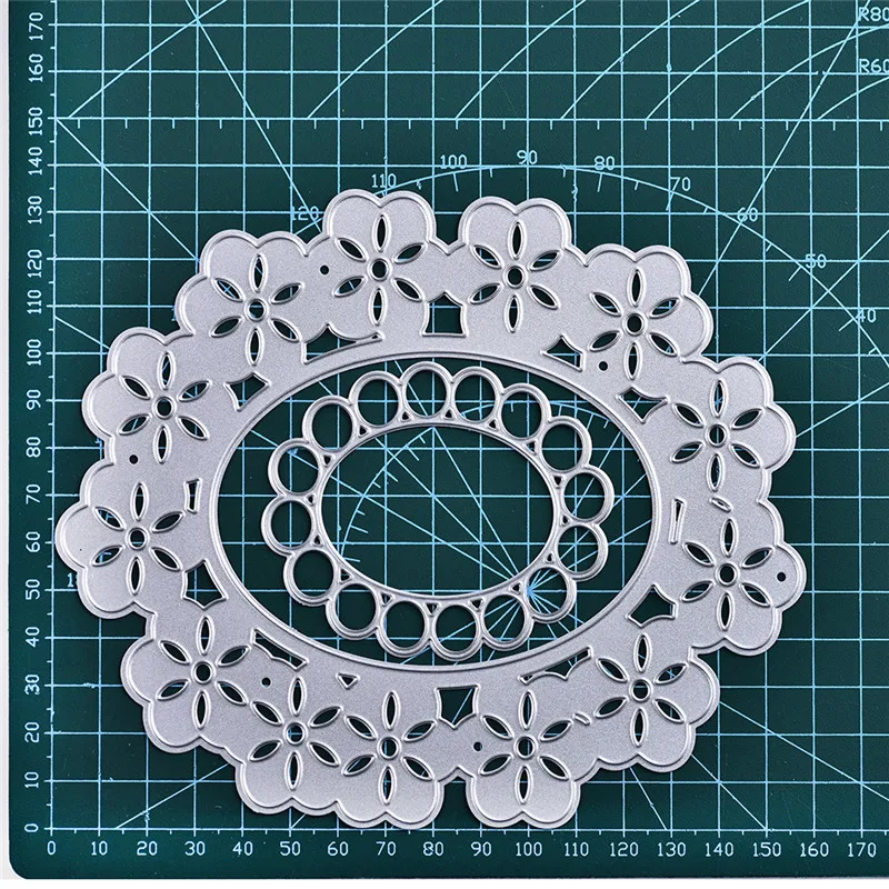 

YaMinSanNiO Dies Cutting Oval Hollow Frame Metal Cutting for Scrapbooking Craft Card Embossing Die Cut Template Stencil