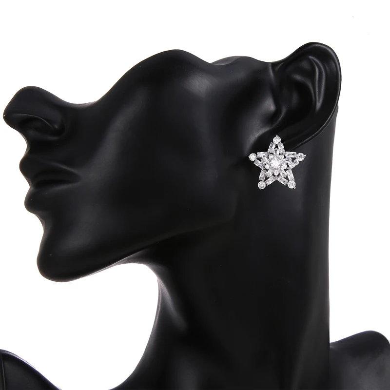 Emmaya блестящее украшение для женщин в форме звезды с AAA кубическим цирконием Новое поступление, серьги для банкета