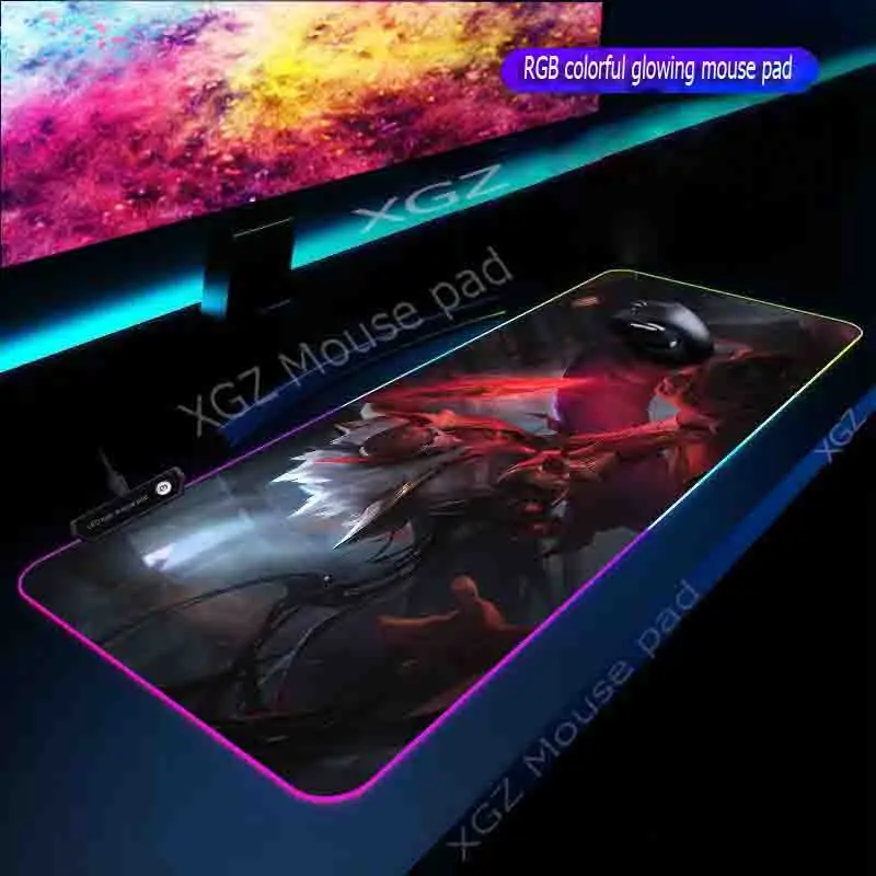  XGZ Game Man Vs. RGB Large Mouse Pad Player Computer Led Backlight XXL Mause Keyboard Table for Csg