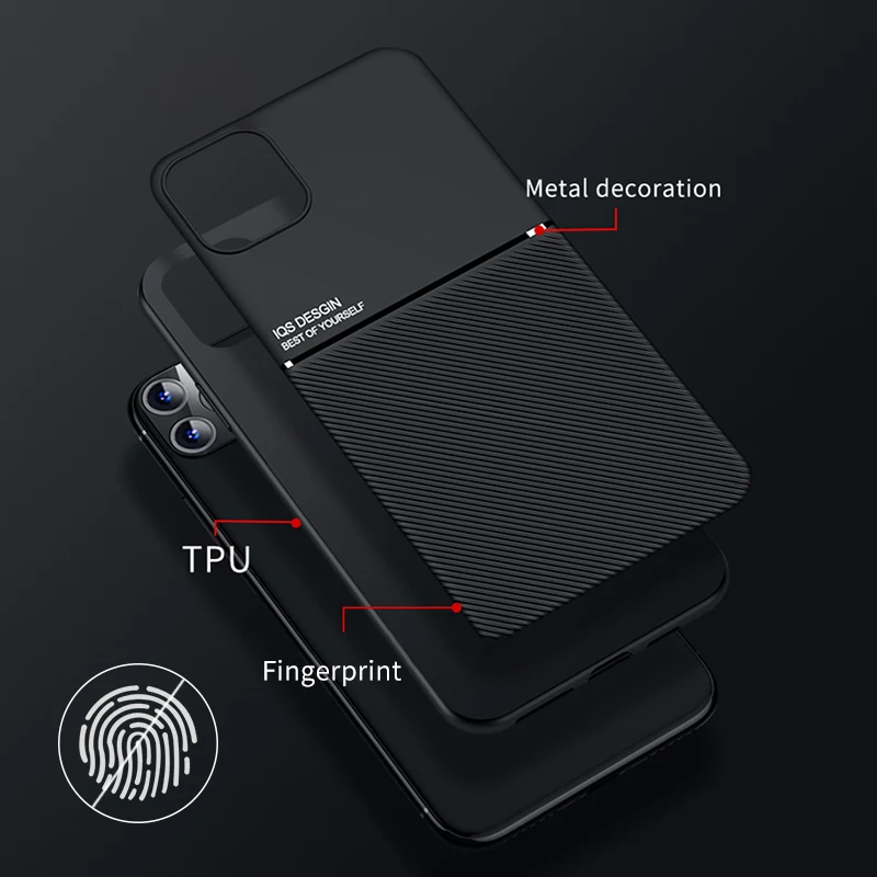 Автомобильный Magetic кожаный чехол с текстурой для iPhone 12 Pro Max 8 Plus Ультратонкий