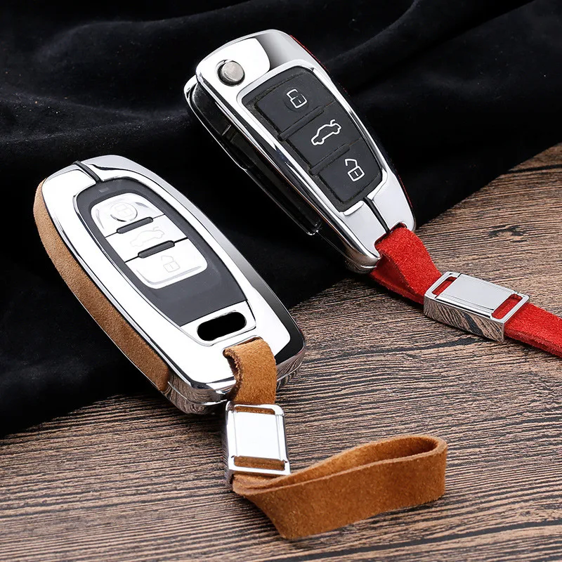 

Car Styling Key Rings Protection Cover For Audi A3 A4 A5 A6 A7 Q3 Q5 Q6 Q7 8V B8 B9 Protect Shell Interior Auto Accessories