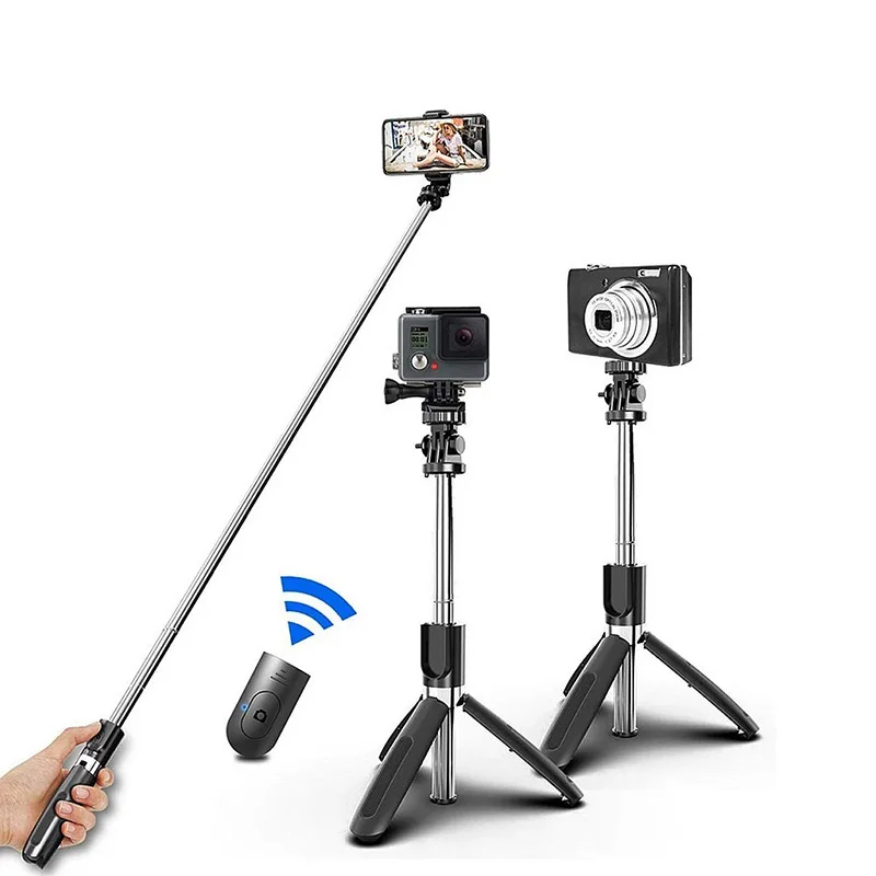 

L02 Selfie Stick Wireless Bluetooth 4.0 Selfie Stick Foldable Tripod Monopods for Gopro SmartPhones Camera
