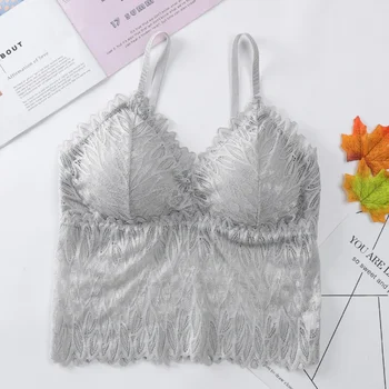 

French Lace Tank Crop Top Bralette Sexy Underwear Women Tanks Top Beauty Back Lace Top Camisole