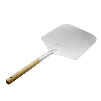 

58cm Pizza Lifter Square Shovel Spatula Aluminum Kitchen Bakeware Baking Tools Wooden Handle Cheese Cutter Pizza Peel Paddle