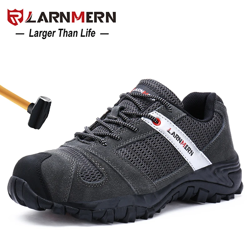 larnmern mens steel toe safety trainers