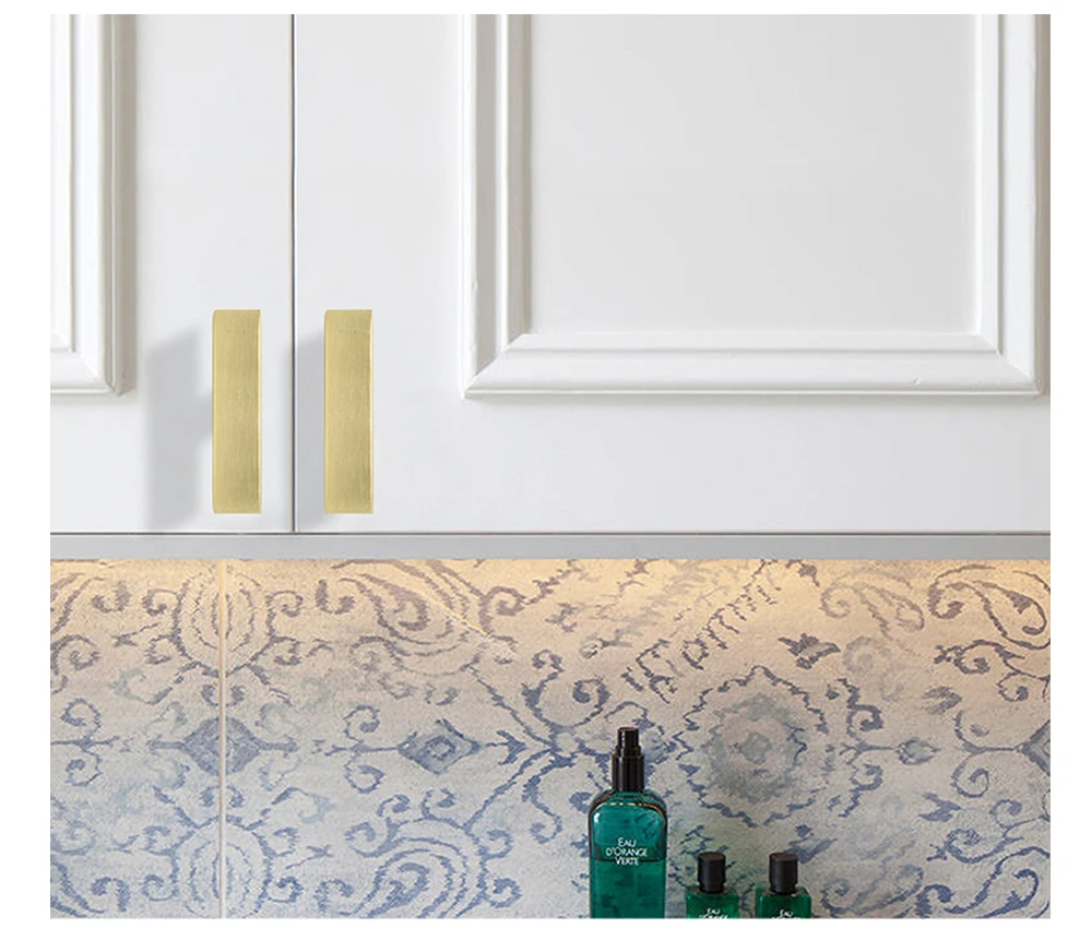 Probrico gabinete negro manijas y perillas cuadrado dorado muebles tira