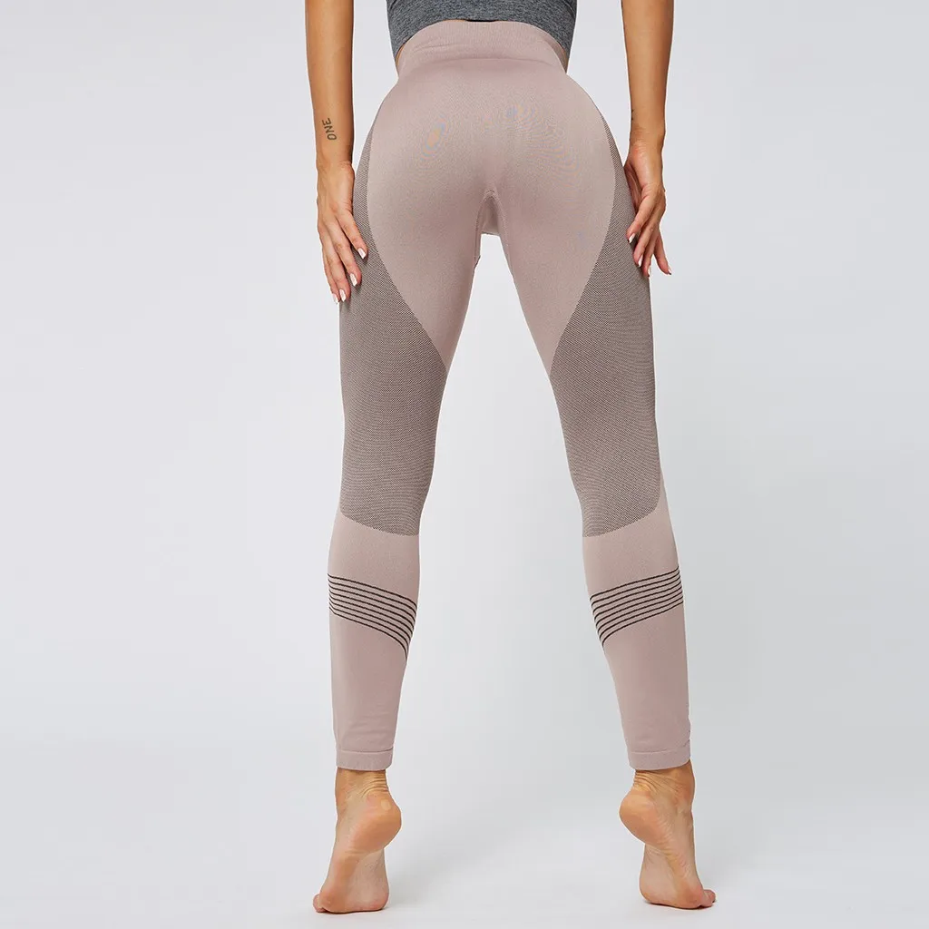 Женские брюки для бега, тренировок, йоги, женские бесшовные леггинсы с высокой талией, тянущиеся обтягивающие леггинсы для тренажерного зала H1