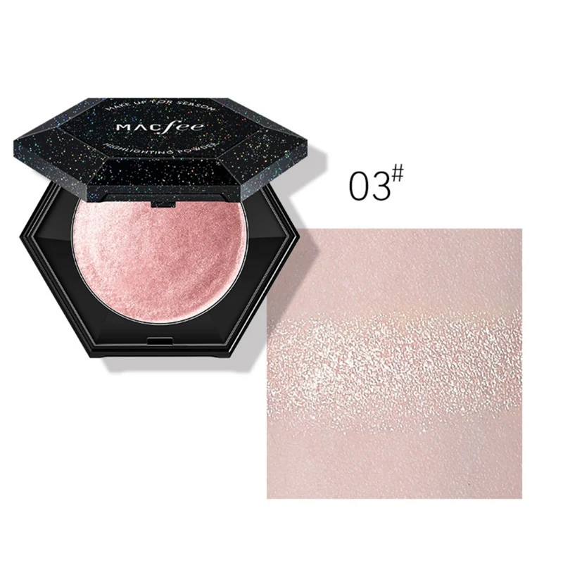 03 Diamond High-gloss Powder Long-lasting Brighten Skin Color Shiny Face Highlighter Pressed Powder - Цвет: 03