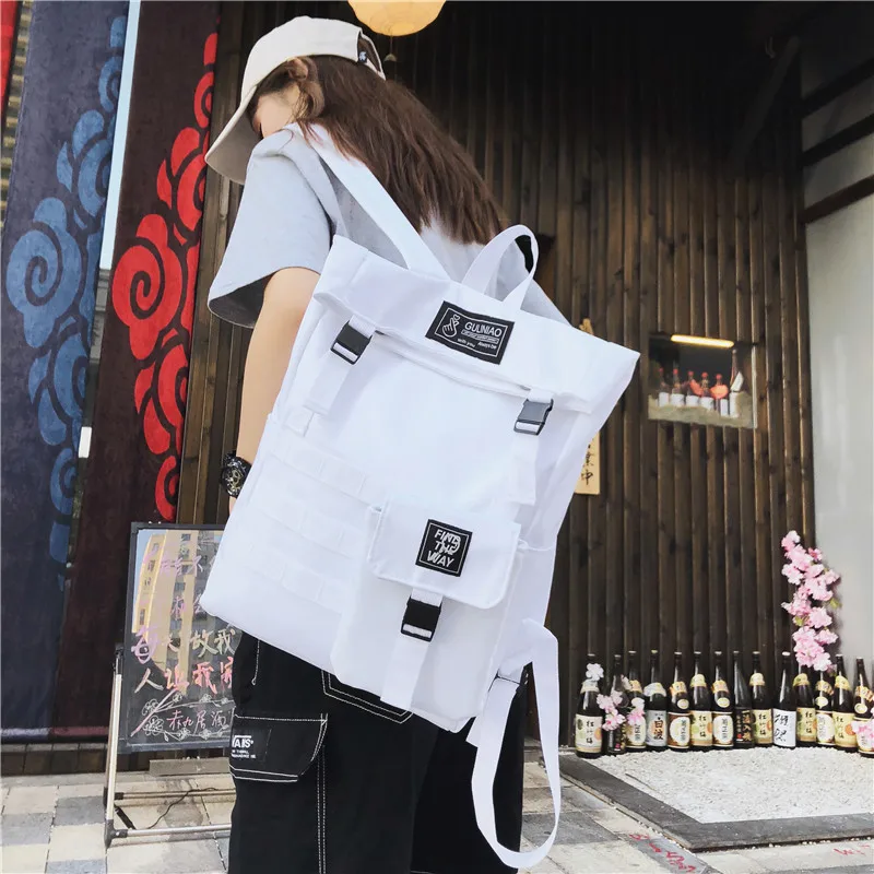 

Backpack Women's 2019 New Style Couples Backpack Cool Canvas Bag Fashion Simple Large Capacity Schoolbag Men's Fashion