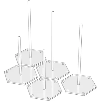 

5Pcs/set Acrylic Donut Stands With Hexagon Base