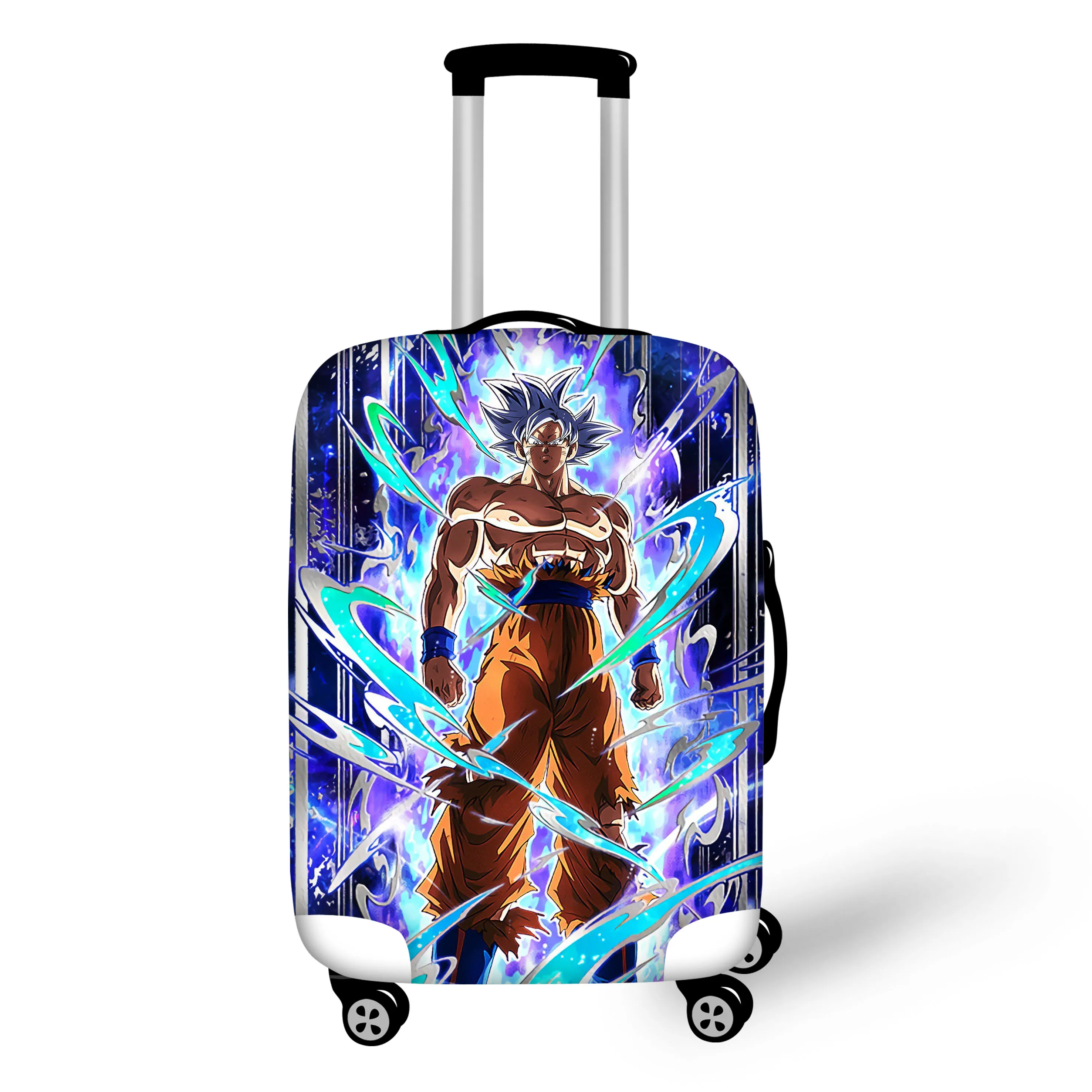 Защитный чехол ELVISWORDS Son Goku Dragon Ball с принтами для багажа, набор с биркой, аксессуары для путешествий, пылезащитный эластичный чехол для чемодана - Цвет: HK3161