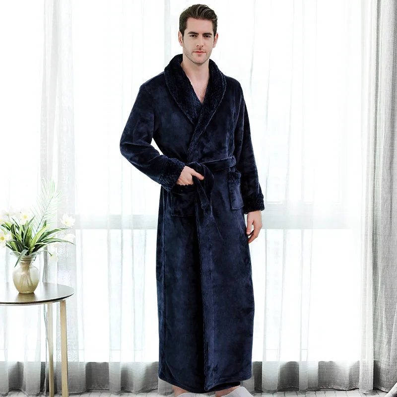 Women-Men-Extra-Long-Warm-Dobby-Coral-Fleece-Bathrobe-Winter-Thick-Flannel-Thermal-Bath-Robe-Kimono(22)
