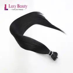 Lucybeauty нано-наращивание волос #1 Jet Black 12 "-22" Remy микро кольцо нано бусина волосы микро звено наращивание волос