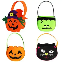 Портативная мини-подарочная коробка для Хэллоуина, улыбающееся лицо, тыква, кошка, зомби, Подарочная сумка, ручная сумка для конфет