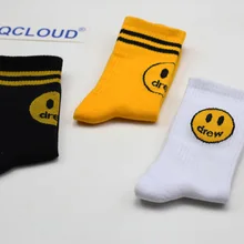 Джастин же абзац drew smiley носки мужские wo мужские спортивные носки пара хлопковых удобных дышащих новых женских забавных носков sox