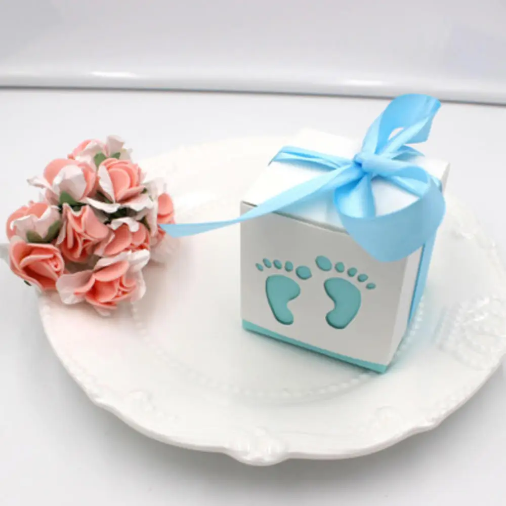 Baby Shower, Детская коробка для конфет для ног, лазерная вырезка, подарок для ребенка, Подарочная коробка для конфет, подарочные коробки для мальчиков и девочек на день рождения