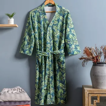 

Kimono Gown Women Large Size 3XL Nightgown Print Bathrobe Autumn New Sleepwear Nightdress Soft Intimate Lingerie Homewear
