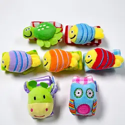 Погремушки для младенцев игрушки животных ремешок с узором погремушка детские носки наручные колокол мультфильм образовательная игрушка