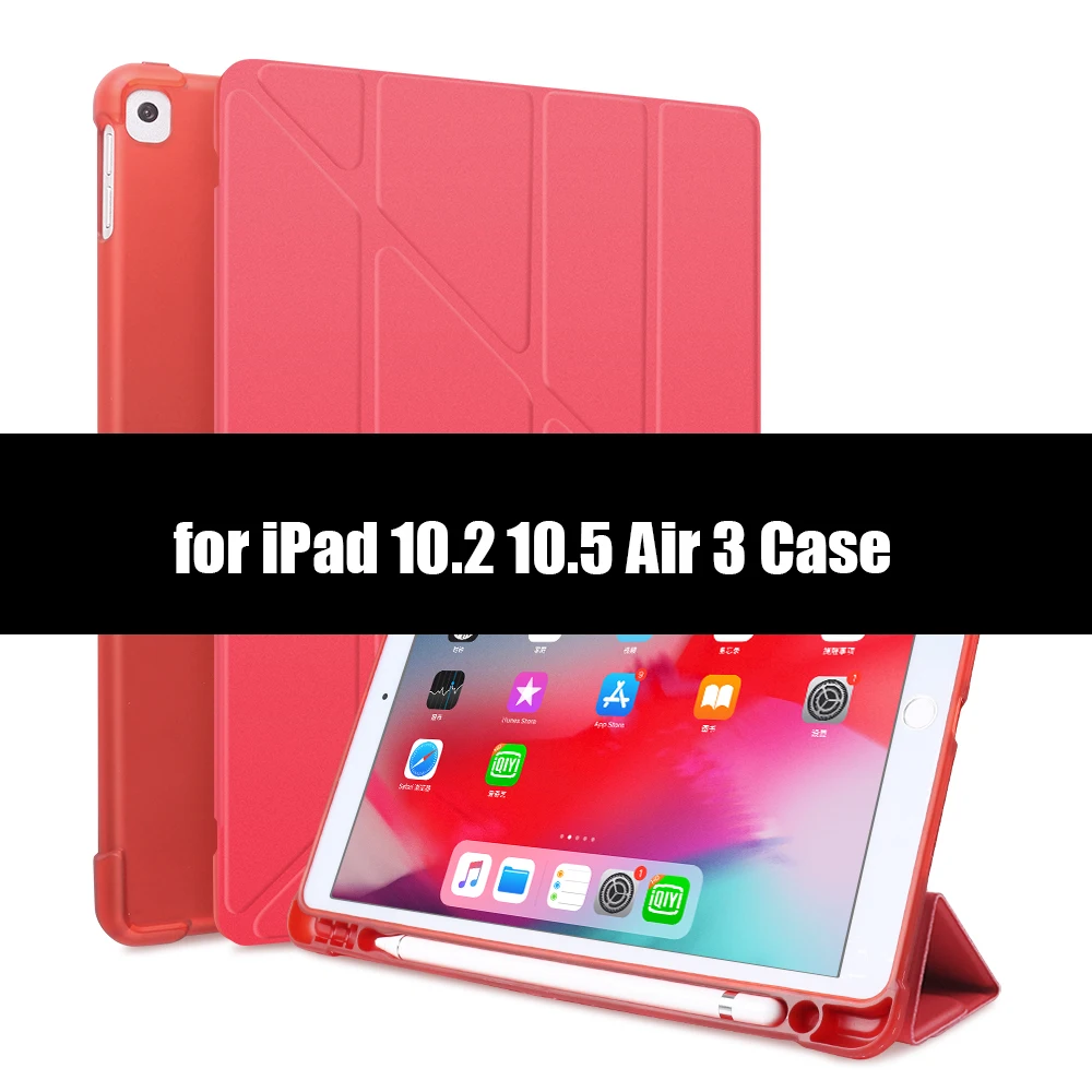 Для iPad Air 2 Air 1 чехол 9,7 принципиально силиконовый мягкий чехол для задней панели из искусственной кожи смарт-чехол для iPad Air 3 10,5 11 чехол 10," - Цвет: Red-2