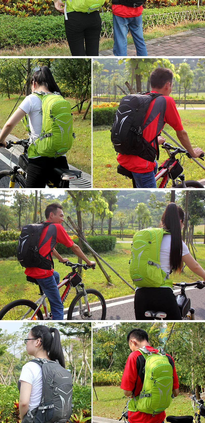 ANMEILU 20L Outdoor Cycling Bicycle Backpack Hiking Hydration Backpack Sport Climbing Bag waterproof Bike Bag with rain cover