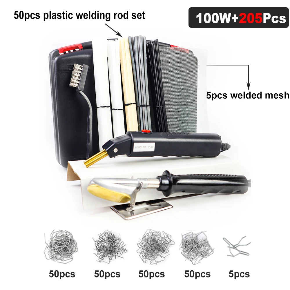 electric welding 100W Welding Gun Plastic Welder, Home Thermal Stapler With Flat-head Electric Soldering Iron Kit 205 Pcs Of Welding Nails rework station