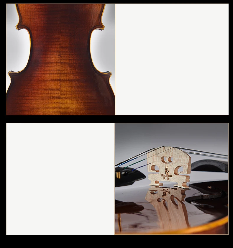 Original handmade violin maple 4/4 3/4 solid wood natural grain Red light violin children adult playing musical instruments