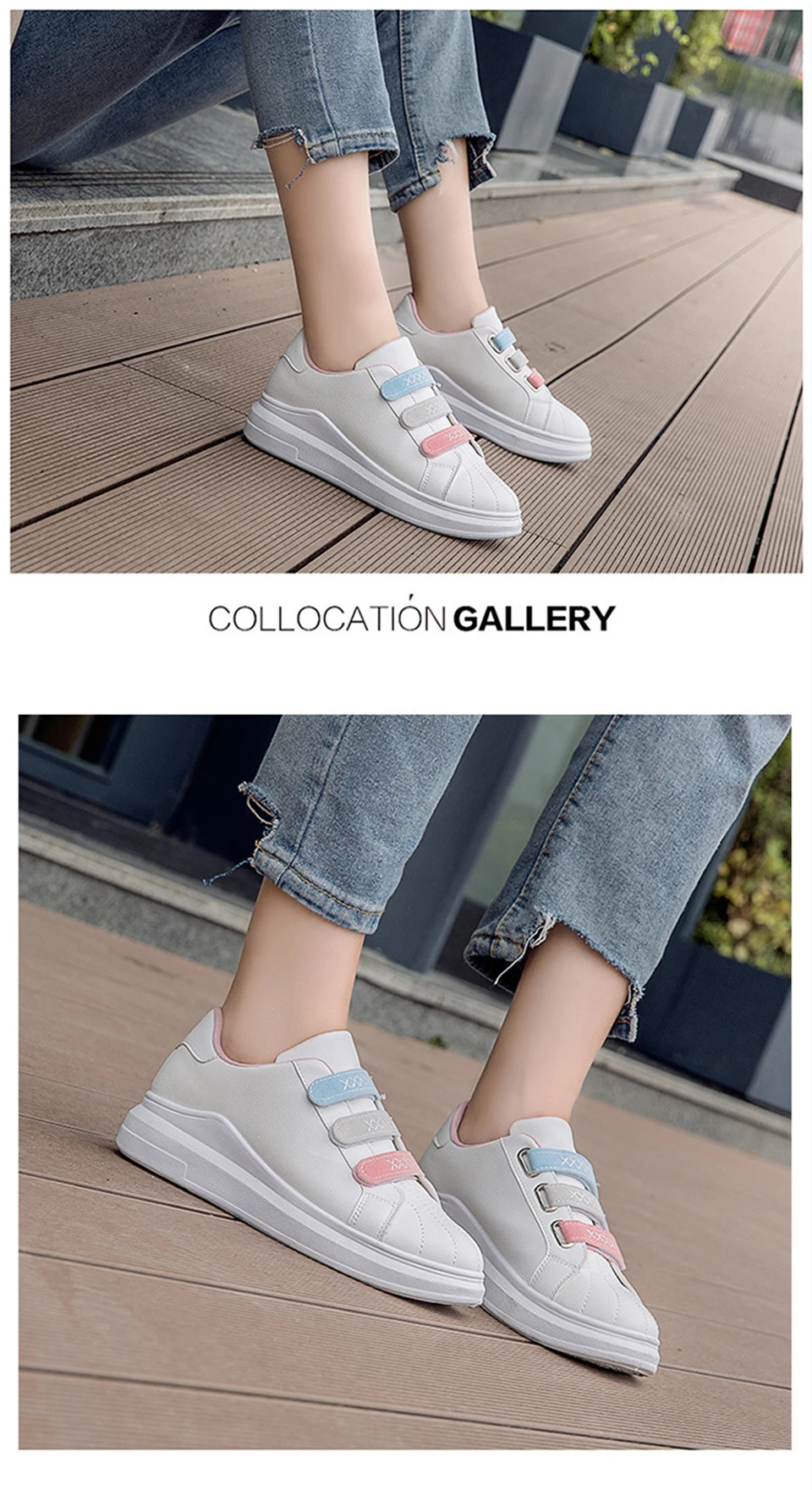 GRITION Women Sneaker Thick Heel Fashion Casual Spring White Shoes Flat Breathable Lace Up Female Sport Shoes Skateboard