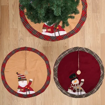

105CM New Christmas Tree Skirt Christmas Decoration Christmas Fur Carpet Fabric Xmax Tree Skirt New Year Decor QW228