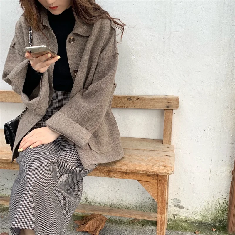 Autumn And Winter New Style Online Celebrity Fashion Elegant Loose Retro Slimming INS Fashion Graceful Coat Women's Super F