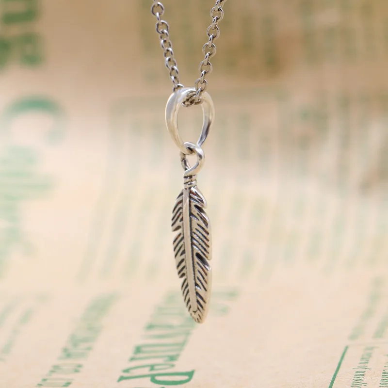 

100% 925 Sterling Silver Feather Pendants Dream Catching Feather Necklace Pendants Fit Original pandora Charms Bracelets Jewelry