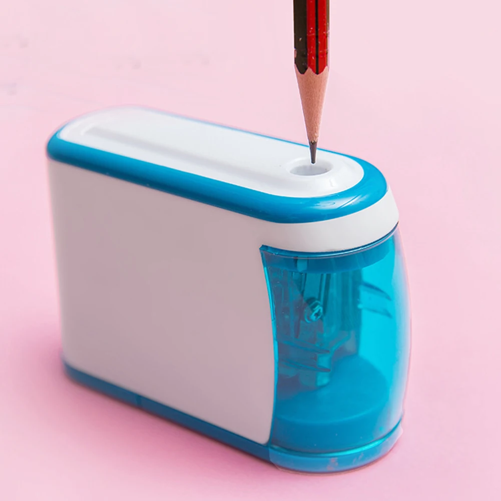 

Stationery Kids Plastic Students School Non Slip Battery Powered Gift Pencil Sharpener Quick Home Portable Auto Electric Office