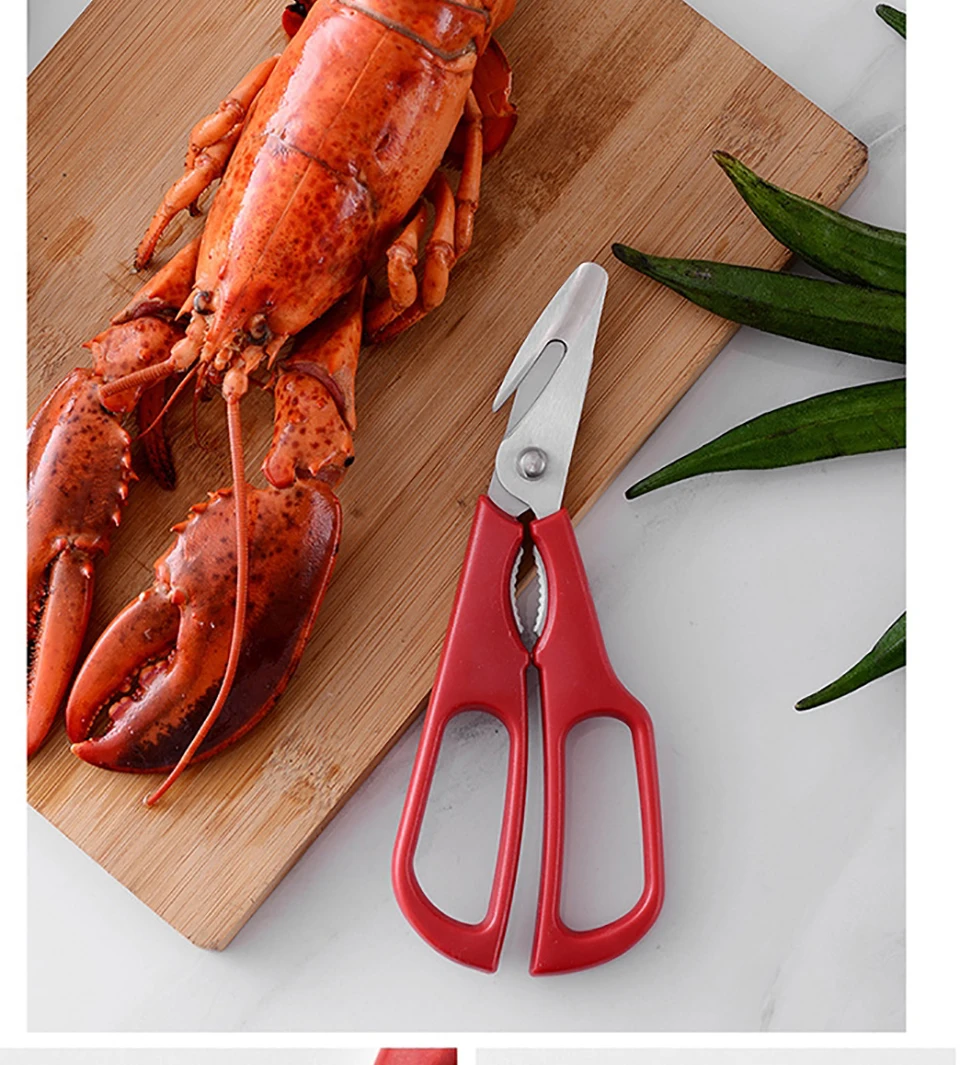 Seafood Scissors Lobster Fish Shrimp Crab Seafood Scissors Cut Shell Kitchen Tool Fish Knife Pliers Pliers Scissors Accessories