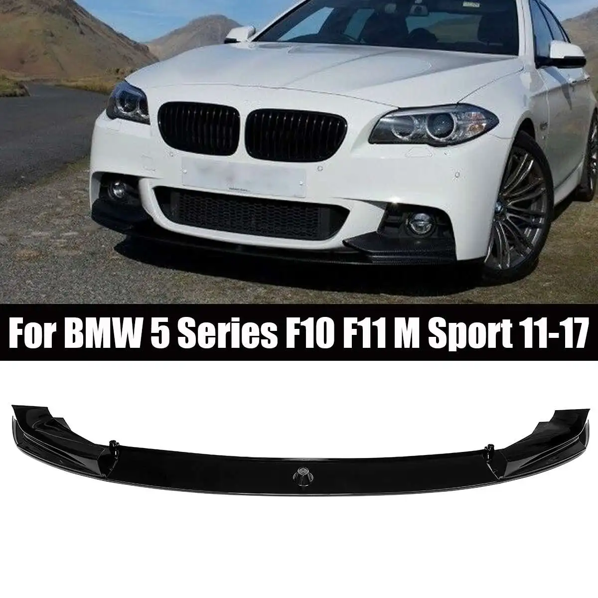 Best Car Front Bumper Lip Cover PP Matte Gloss Black Spoiler Splitters for BMW 5 Series F10 F11 M Sport Style 2011 2017