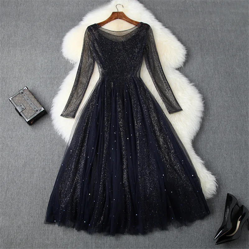 Мода 2019 новое осеннее женское платье высокое качество Подиумные дизайнерские с