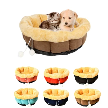 

Winter Warm Small Dog Bed Mat Cat Nest Thick Softy Velvet Round Plush Warmly Pet Kennel Sleeping Bed Mat For Dog Cat Cushion Bed