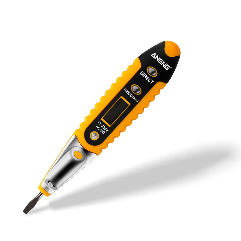 Yellow VD700 AC/DC 12-250 В цифровой тестер напряжения ручка многофункциональный вольтметр тестер детектор с лампой вольтметр - Цвет: Yellow