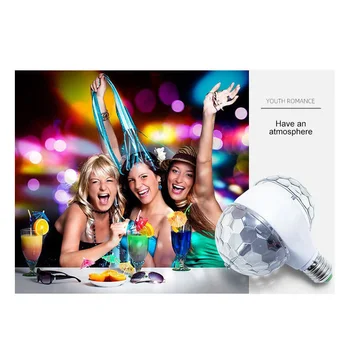 

Colorful Mini USB LED Party Lights E27 Double-Headed Auto Rotating RGB LED Bulb Stage Light Magic Ball Disco Lamp For Wedding