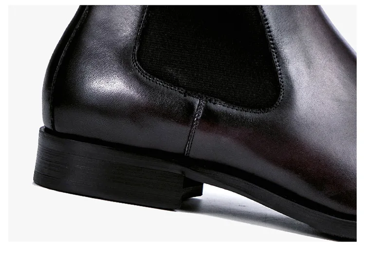 Брендовые модельные туфли мужские зимние ботинки из натуральной коровьей кожи Челси спортивные Полуботинки повседневные мужские туфли без каблука удобные мужские ботинки