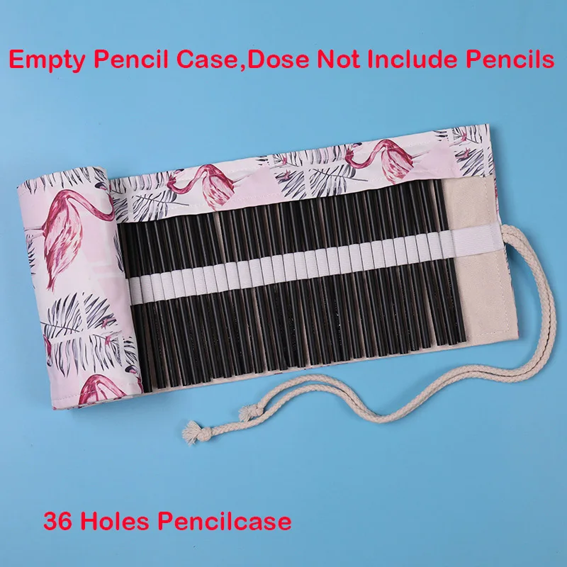 36 Holes Pencil Case Cute Roll Pencil Case 36/48/72 Holes Penal Large Unicorn Flamingo Pencilcase for Boys Girls Pen Bag Stationery Kit Box Supplies - Цвет: 36 Holes Pencil Case