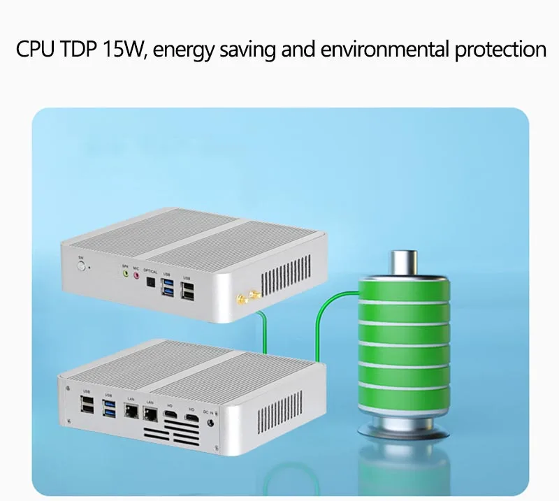 Experience Next-Gen Computing with 10th Gen Fan Mini PC - Core i5 1035G1 | i7 1065G7, Windows 10, Dual HDMI, 4K 60GHz, SD, Optical Desktop Powerhouse! Description Image.