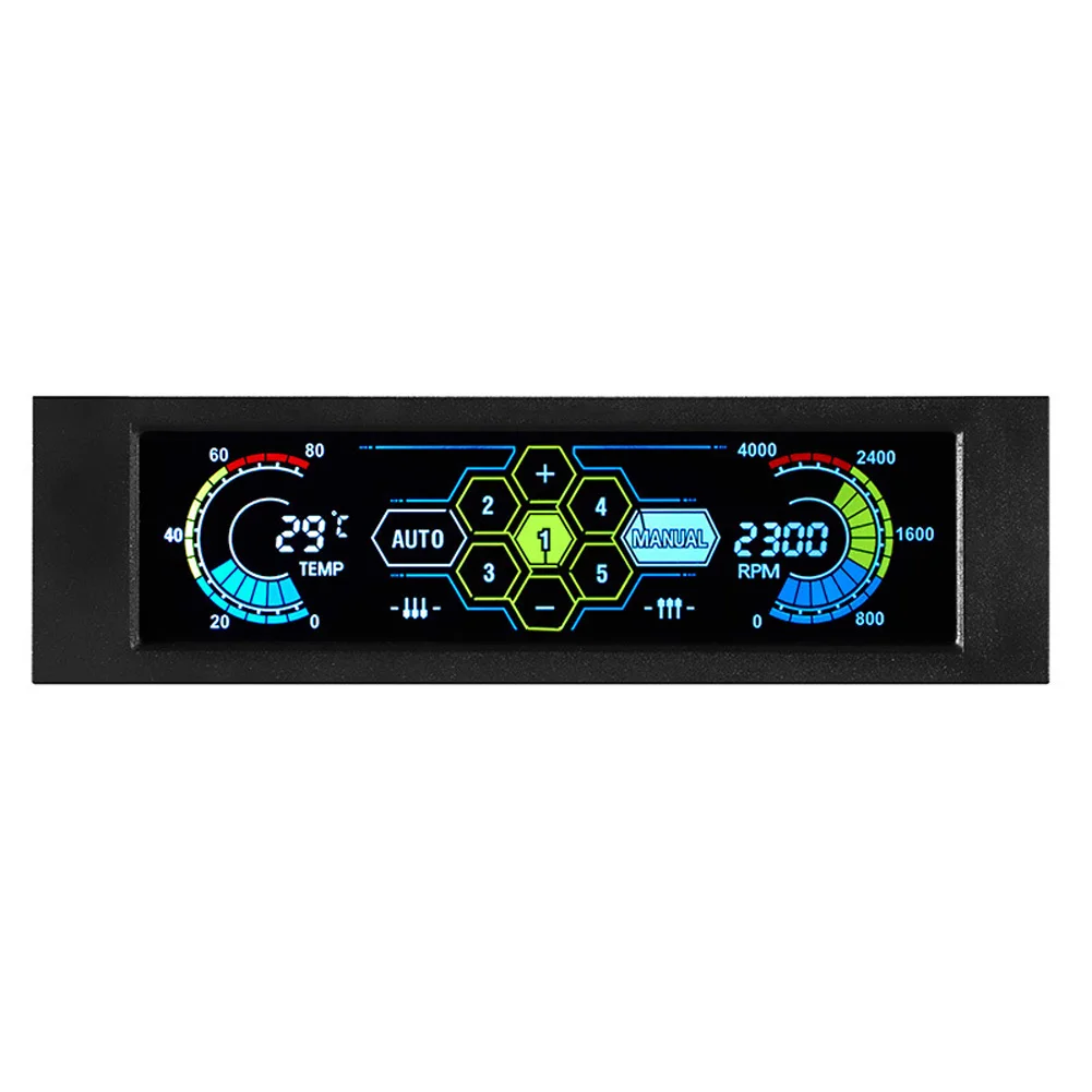 

Accessories LCD Display Digital 2 Modes Fan Speed Controller Cooling Desktop Computer Front Panel Durable Temperature Sensor
