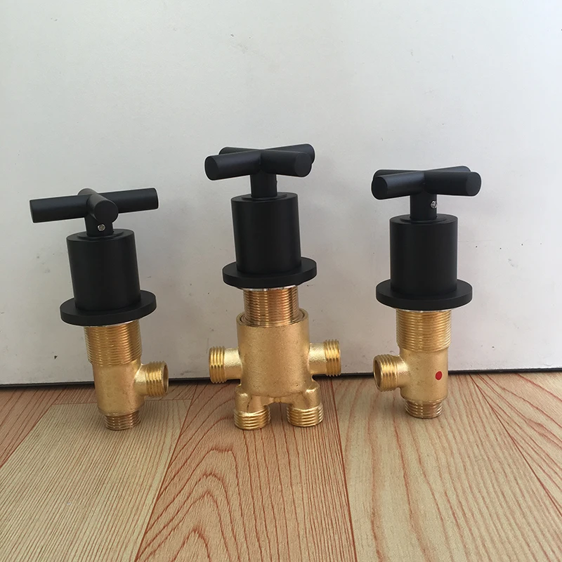 MTTUZK Solid Brass Mixing Valve Tap For Bathtub Faucet  Hot and Cold Mixer Matte Black  Bathroom Faucet Accessories 2